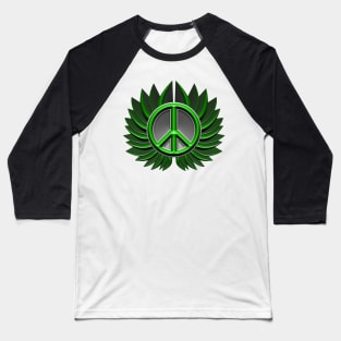 green peace symbol flower Baseball T-Shirt